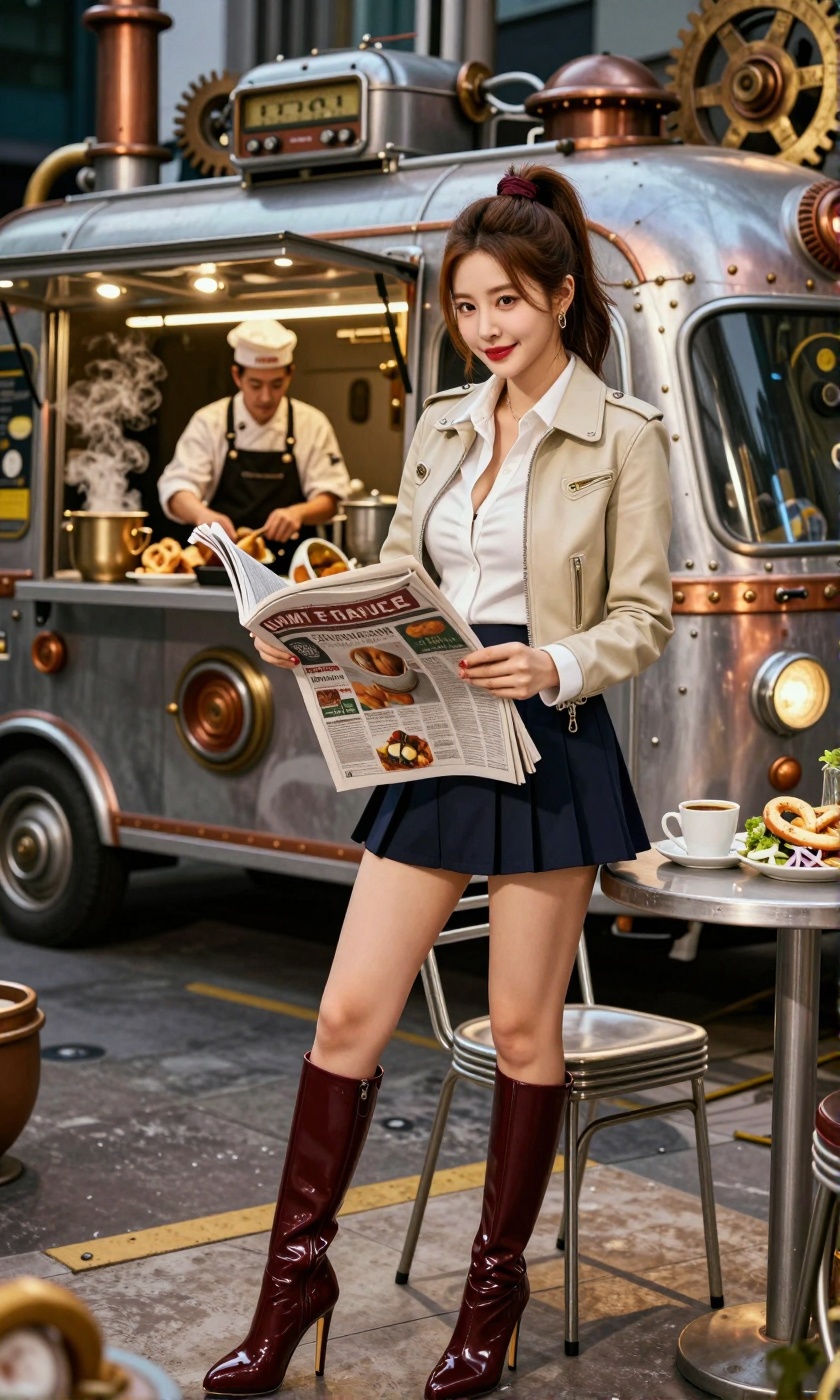 Image of a Korean woman Actual Photo: 2.0,  "A beautiful Korean woman boasting an hourglass figure,  round and voluptuous...