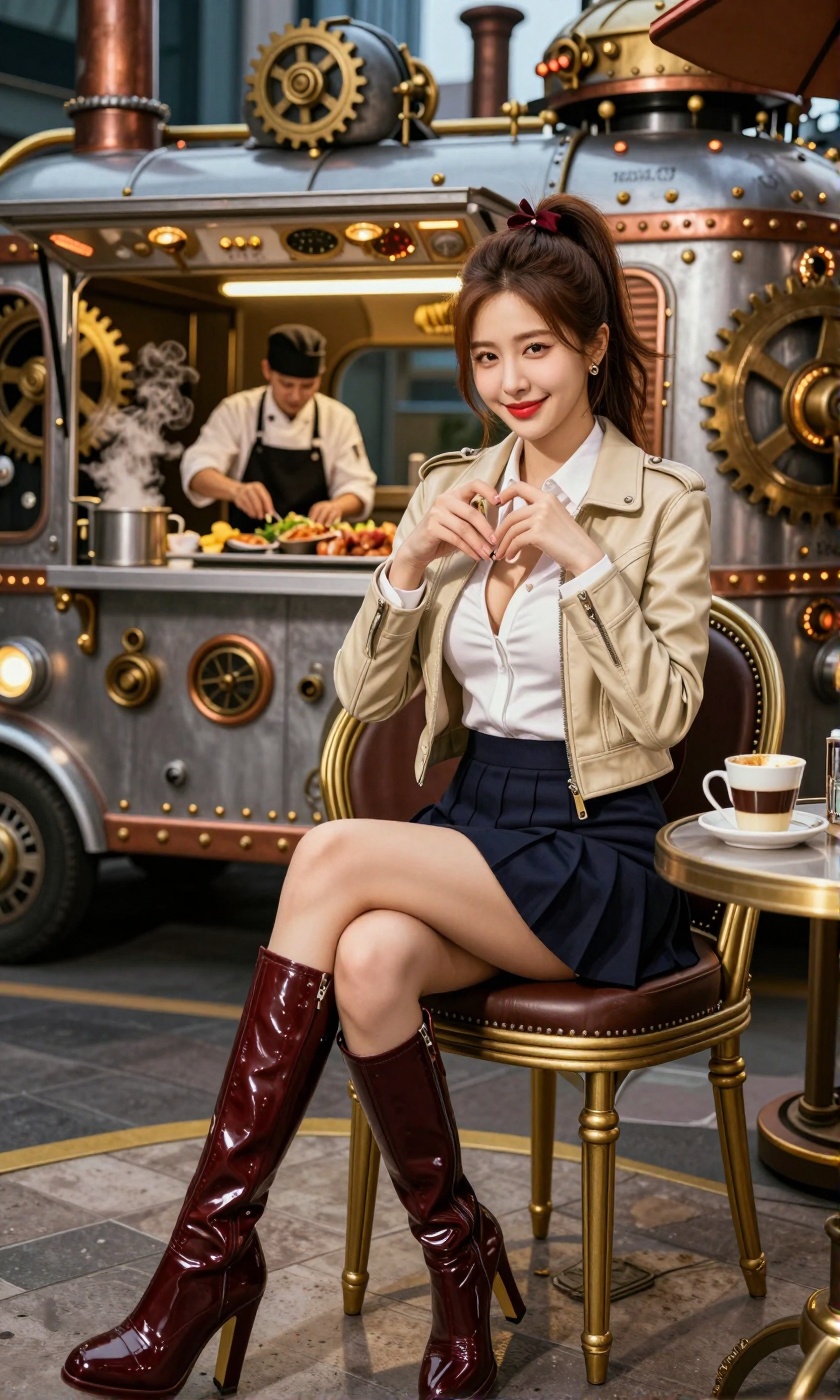 Image of a Korean woman Actual Photo: 2.0,  "A beautiful Korean woman boasting an hourglass figure,  round and voluptuous...