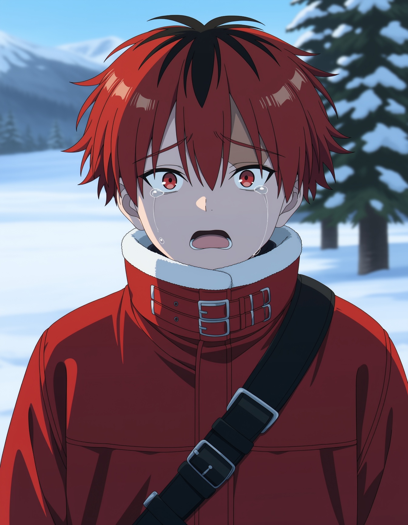 stark,  two-tone hair,  red hair on Tensor.Art