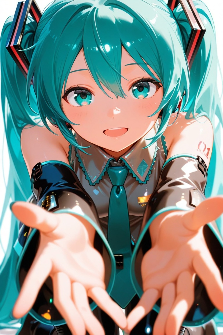 kneeling,  reaching out hands,  open arms towards viewer on Tensor.Art