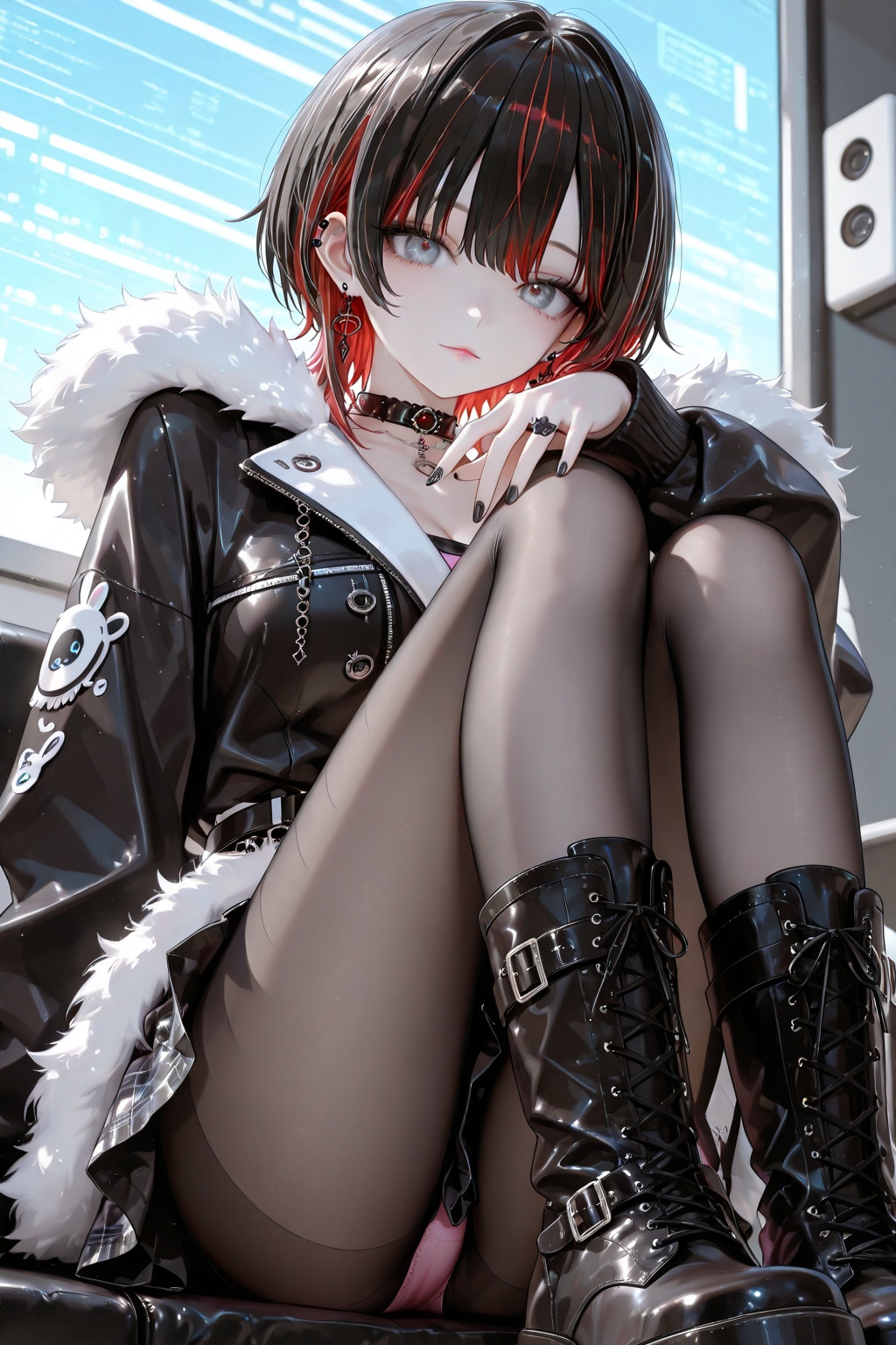 A single girl,  solo,  watching viewers on Tensor.Art