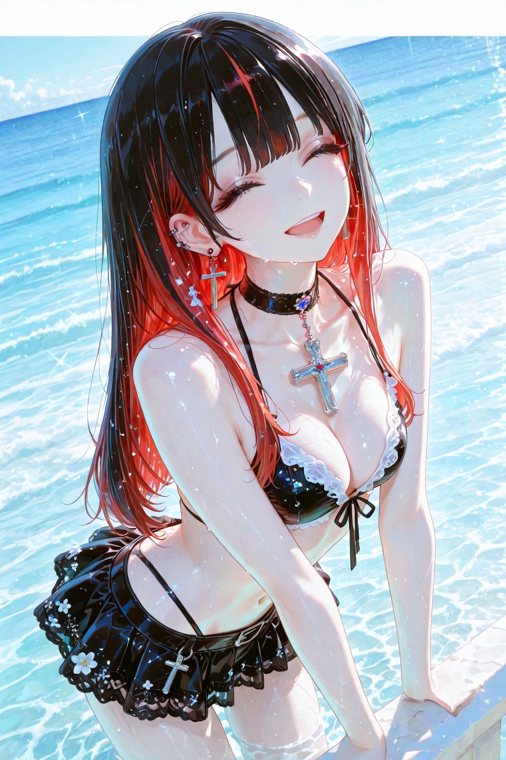 Solo girl,  long hair,  breasts on Tensor.Art