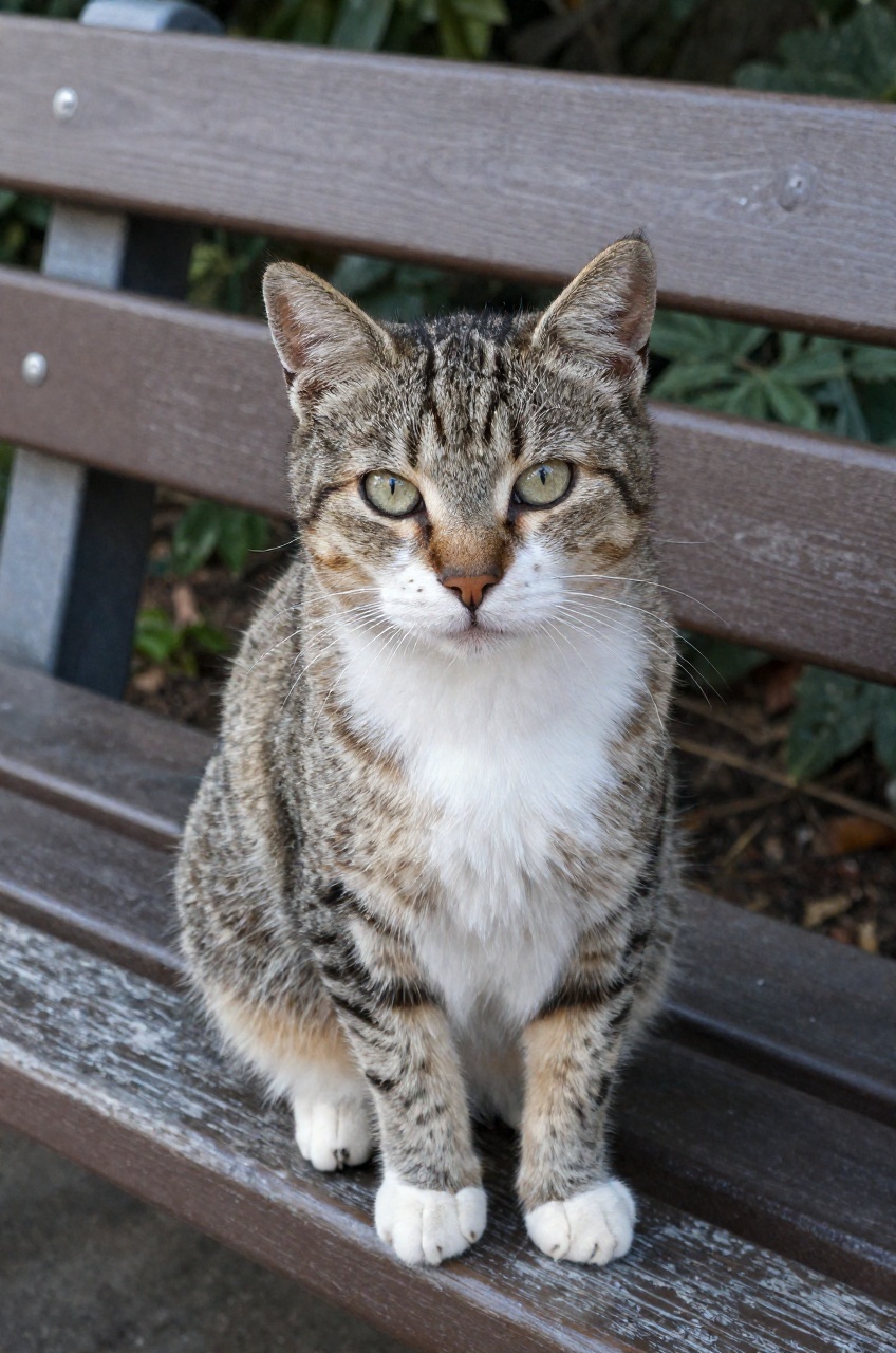 Cat 😺 on the bench on Tensor.Art