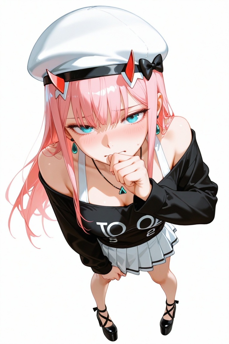 white background,  full body,  zero two on Tensor.Art