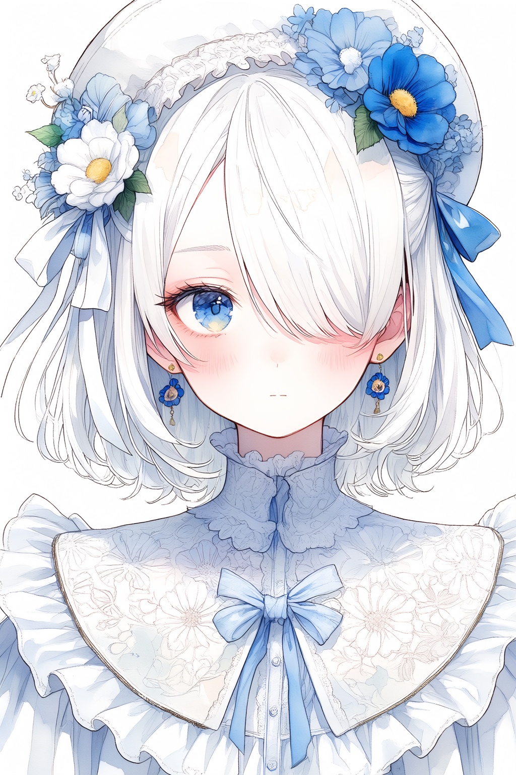 1girl,  solo,  flower on Tensor.Art