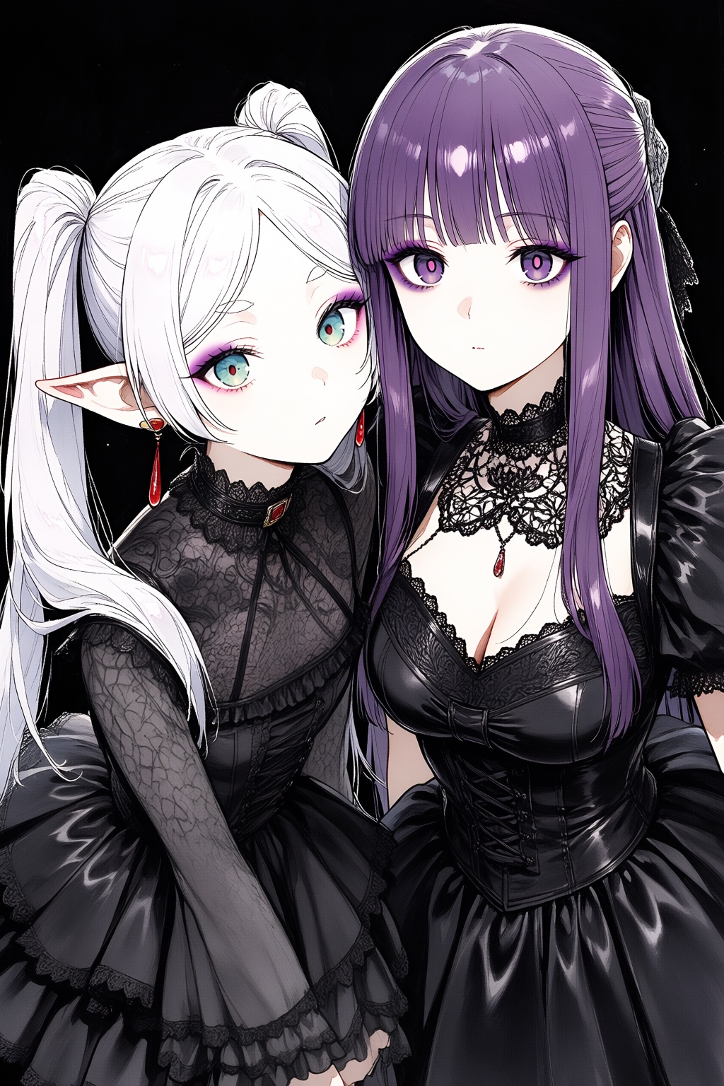 2girls,  fern \(sousou no frieren\),  frieren on Tensor.Art