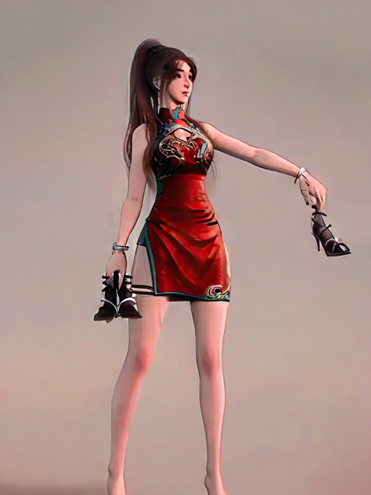 唐紫尘，红装 by 豆币ai on Tensor.Art