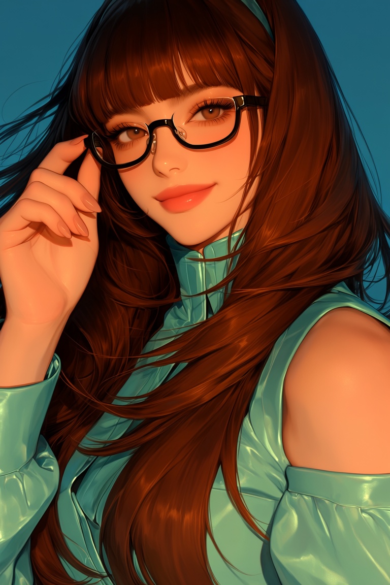 br0w4ll14,  manhwa 1girl,  black-framed eyewear on Tensor.Art