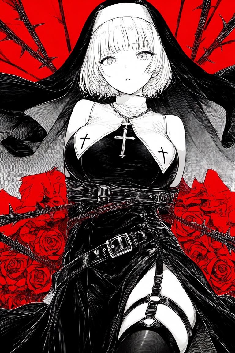 1girl,  nun,  solo on Tensor.Art