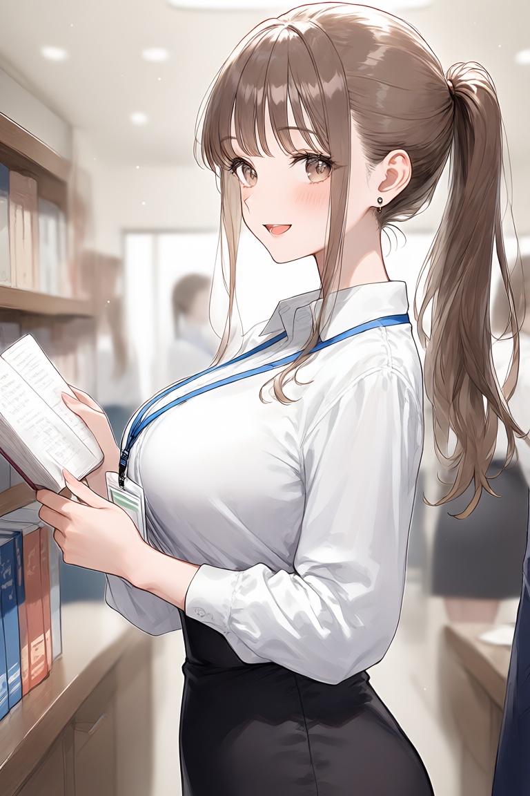 Beautiful woman wearing a white shirt,  indoors,  room on Tensor.Art