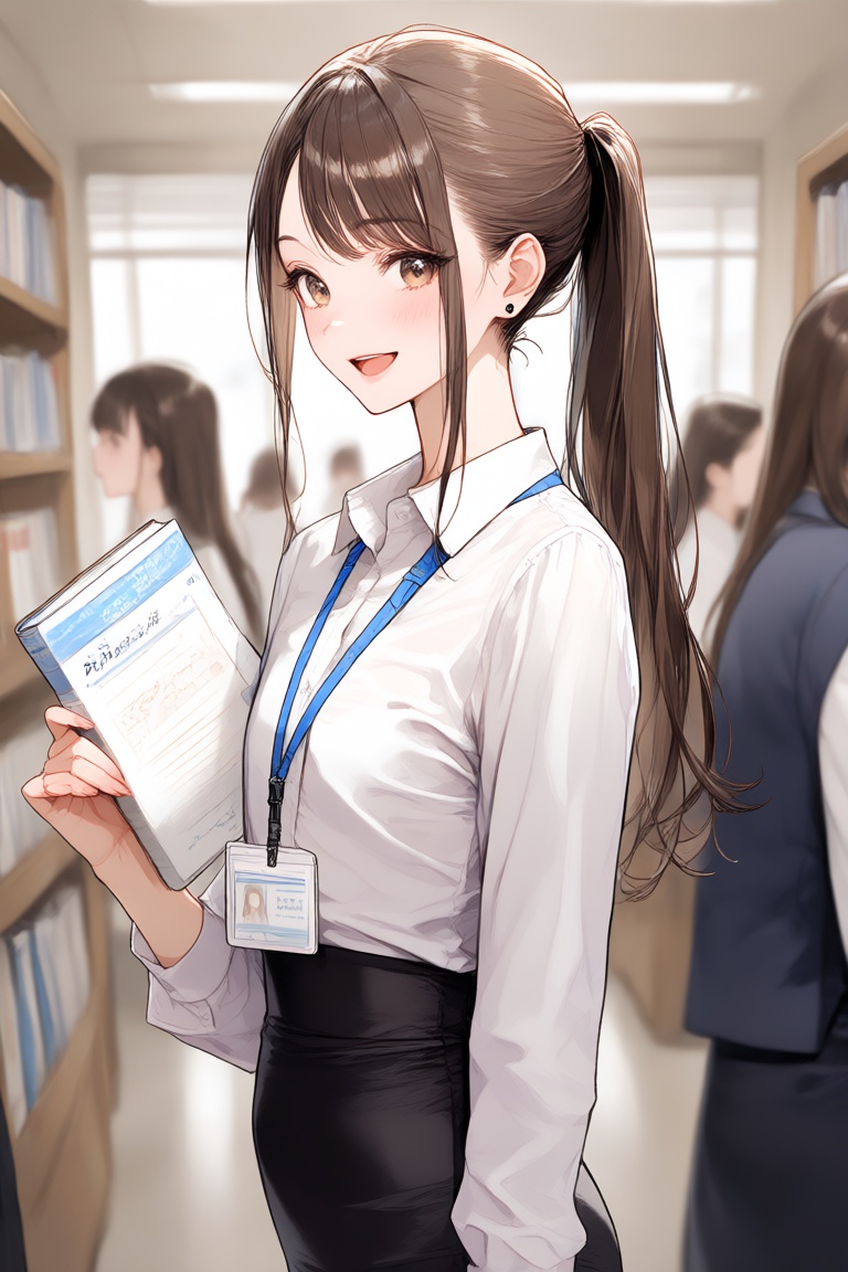 Beautiful woman wearing a white shirt,  indoors,  room on Tensor.Art