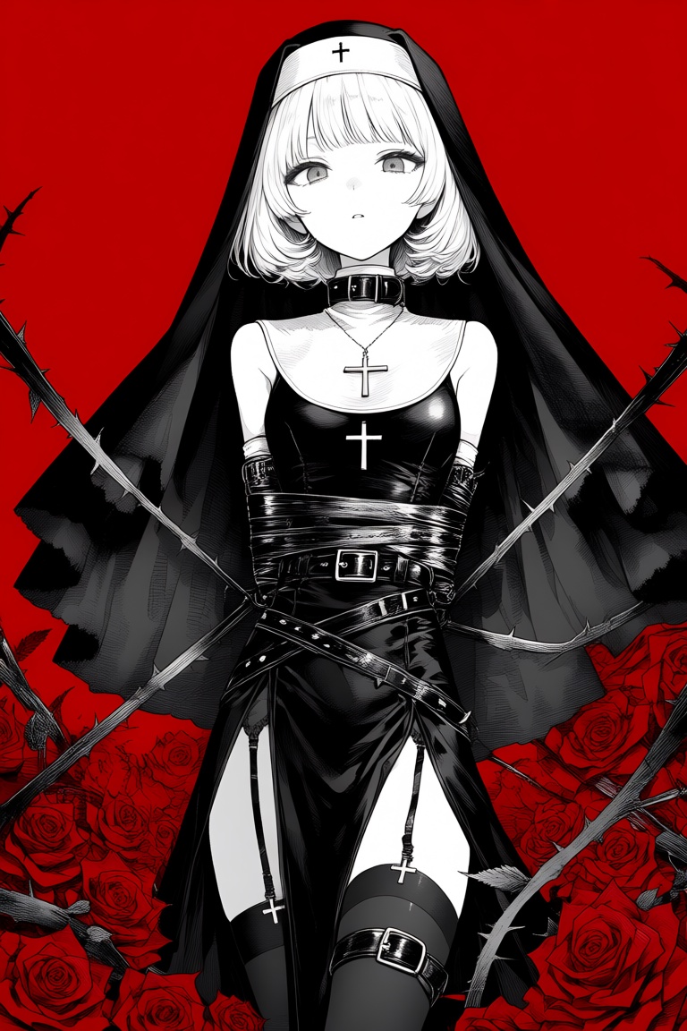 1girl,  nun,  solo on Tensor.Art