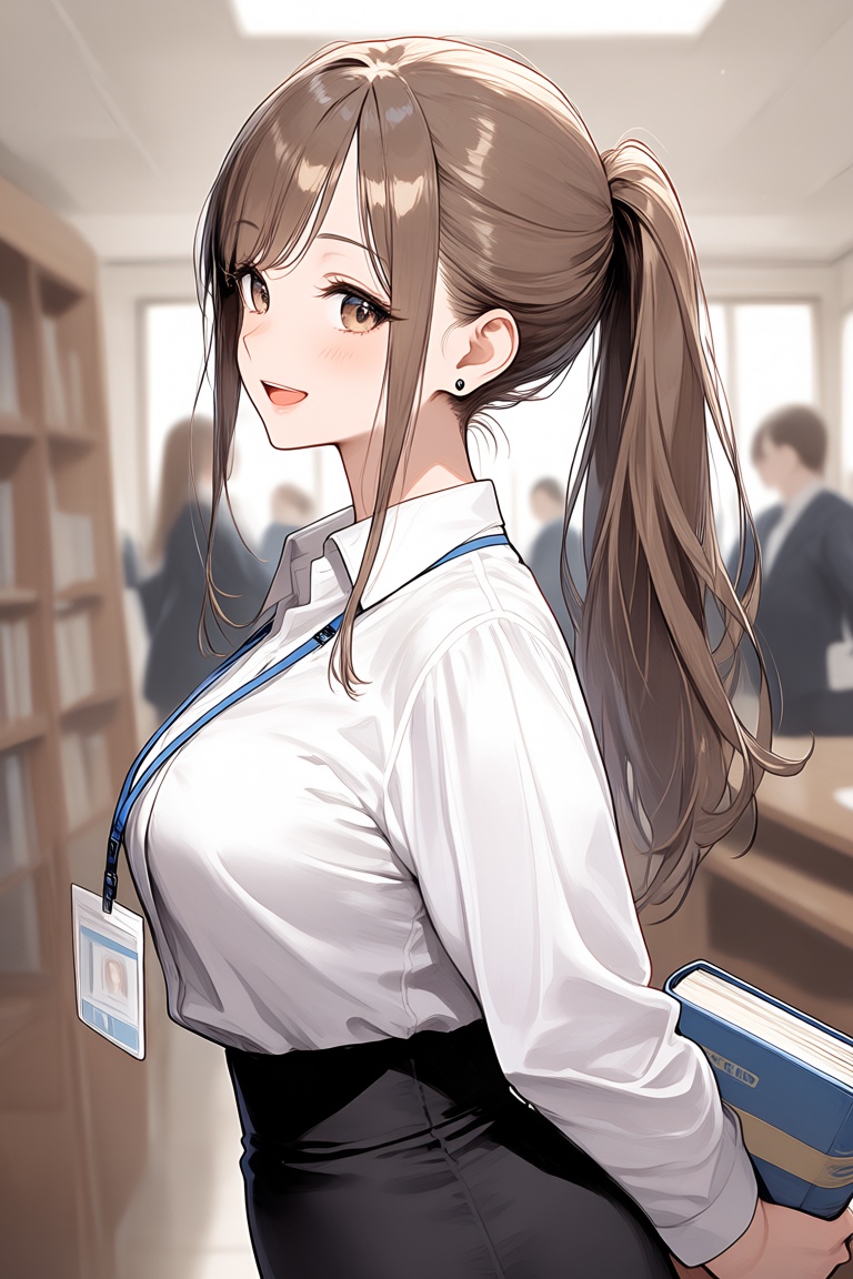 Beautiful woman wearing a white shirt,  indoors,  room on Tensor.Art