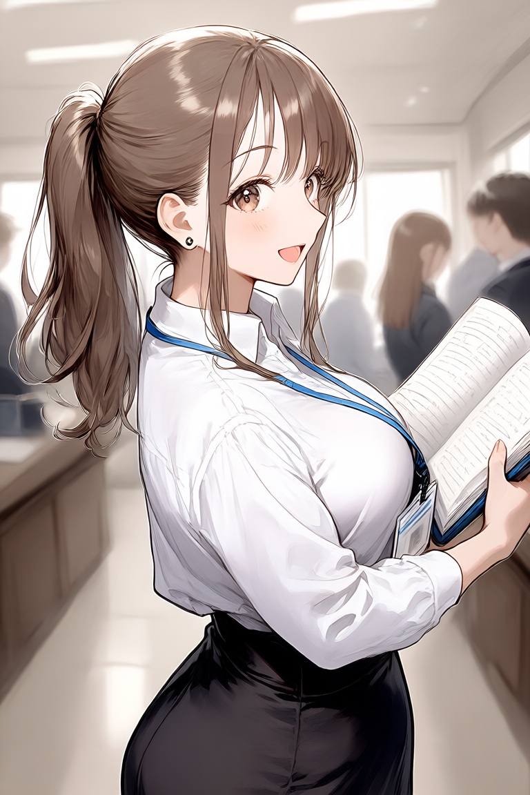 Beautiful woman wearing a white shirt,  indoors,  room on Tensor.Art