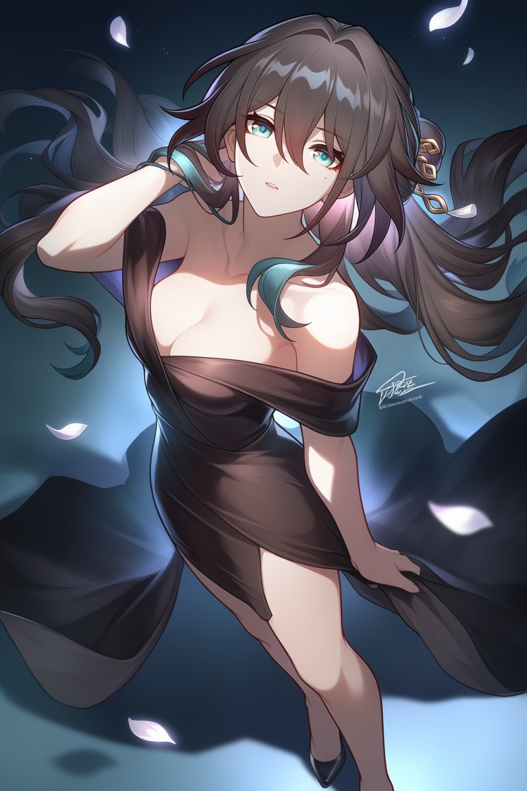 Create a masterpiece in best quality for Ruan Mei (honkai: star rail),  featuring a 1girl with an alternate costume. She h...