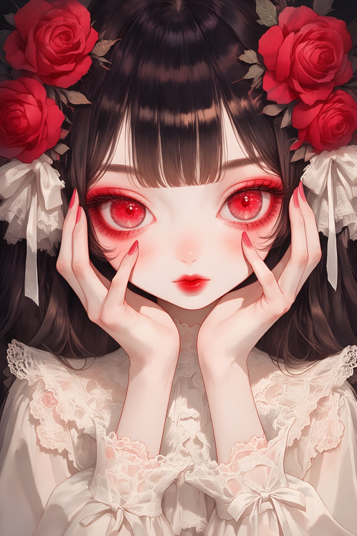 1girl,  solo,  flower on Tensor.Art