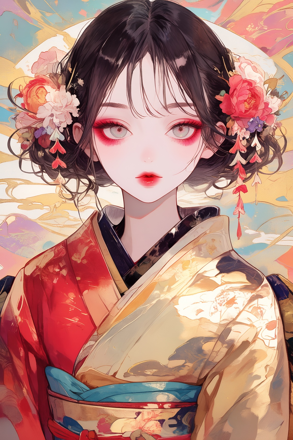 1girl,  solo,  kimono on Tensor.Art