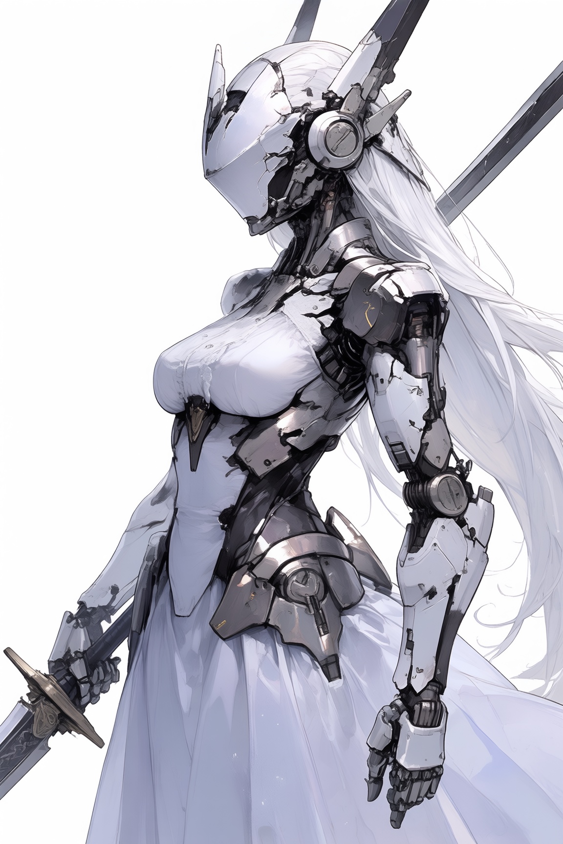 cyborg,  1girl,  solo on Tensor.Art