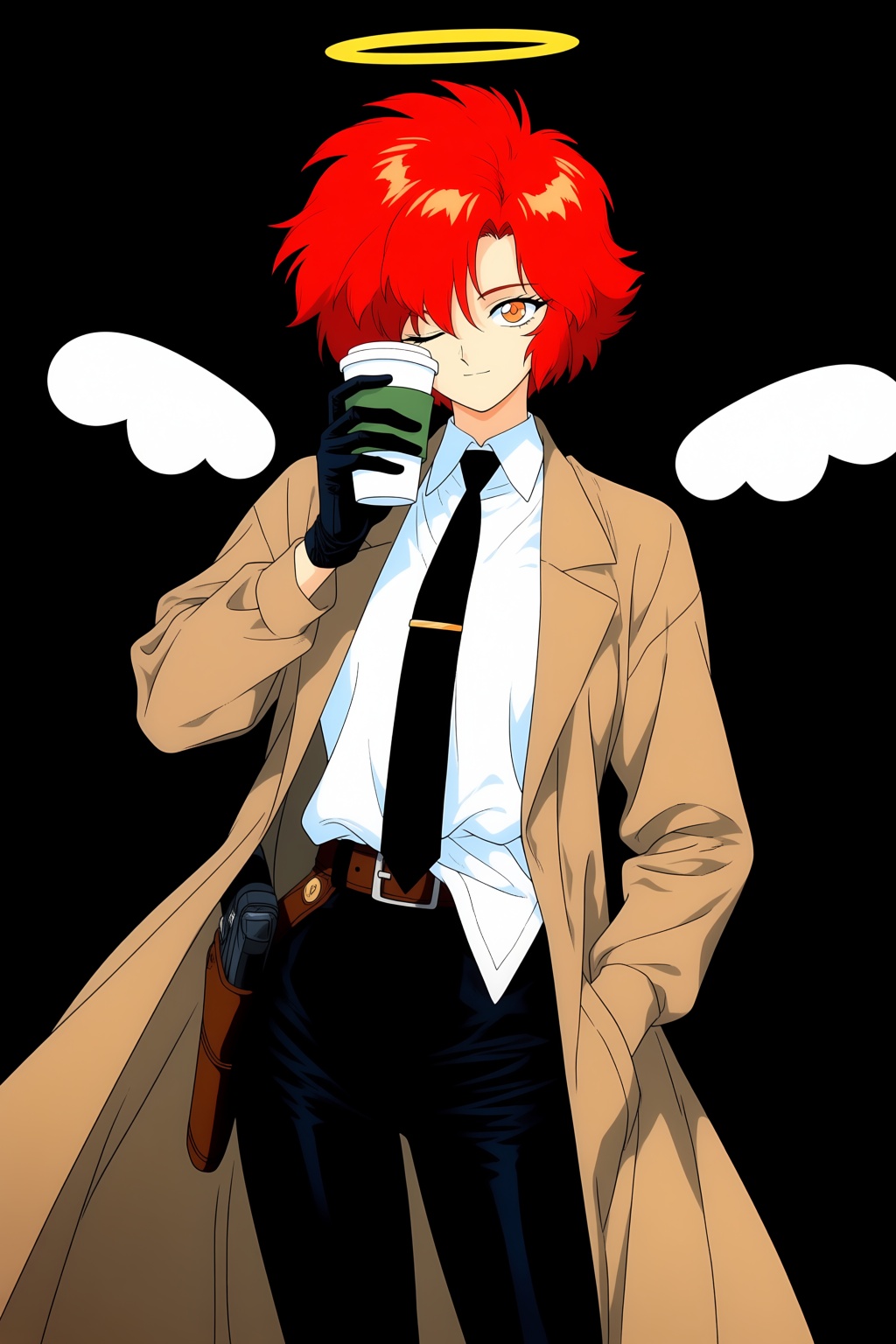 1girl,  detached wings,  hair over one eye on Tensor.Art