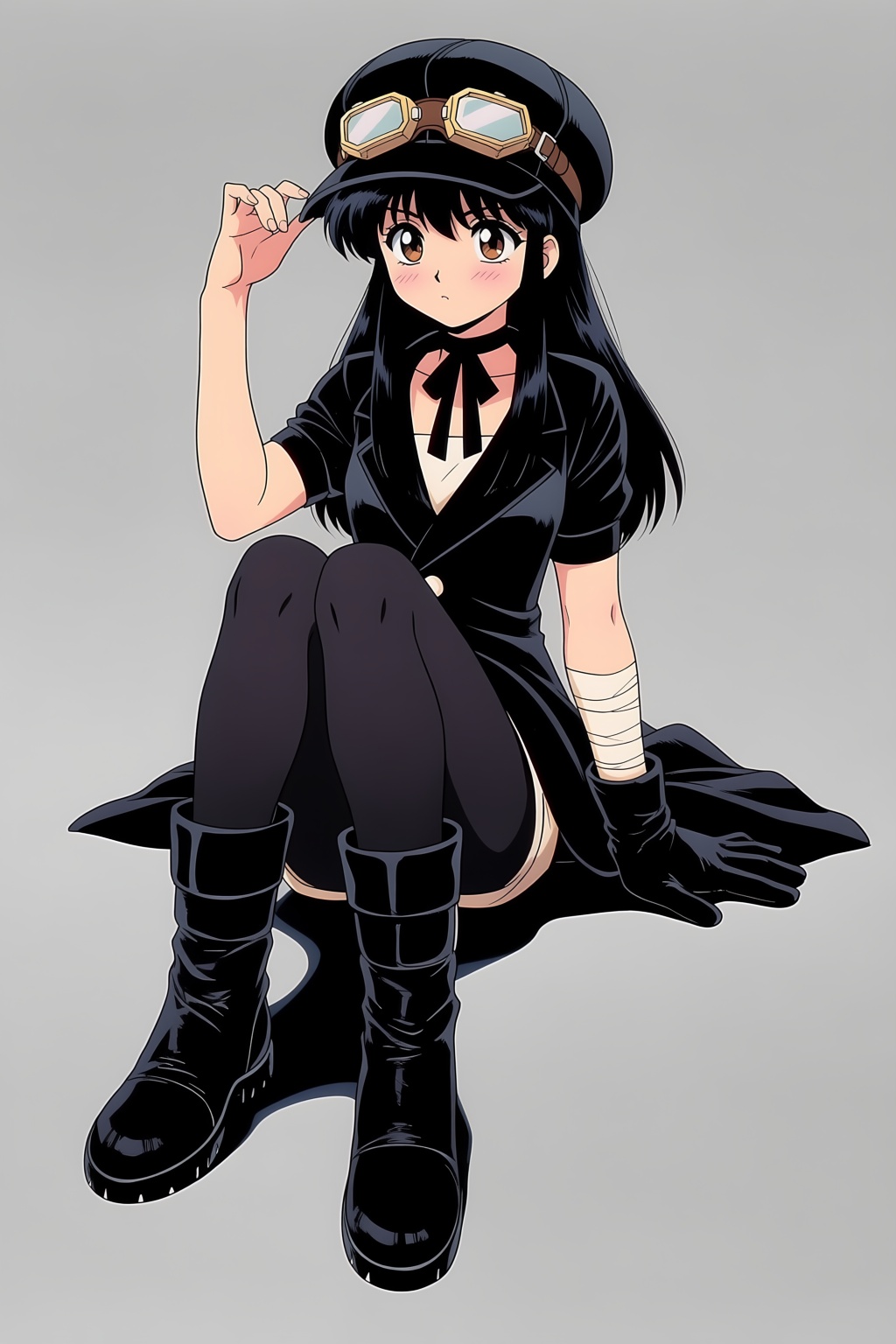 1girl,  black hair,  blush on Tensor.Art