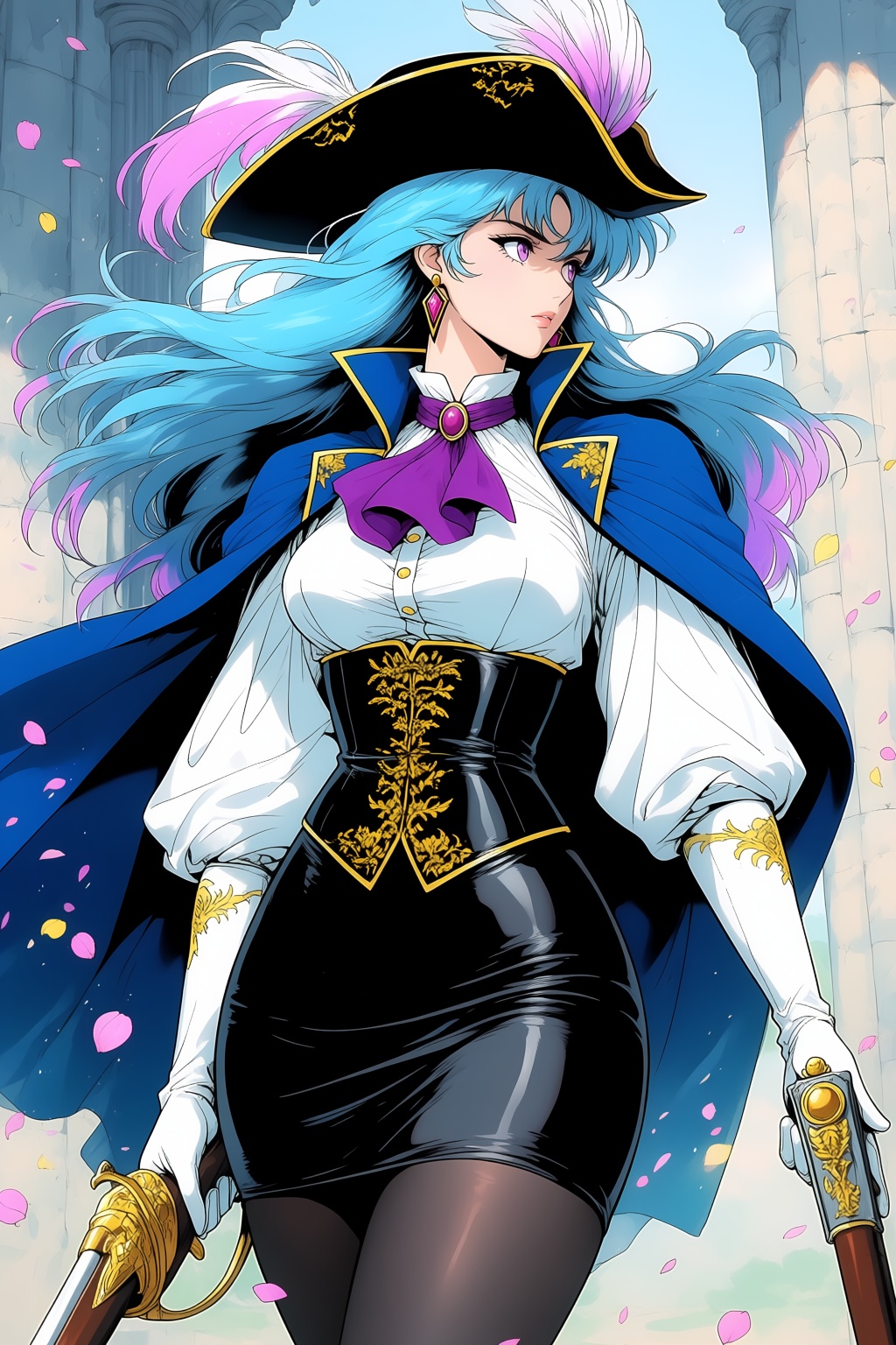 1girl,  blue hair,  breasts on Tensor.Art