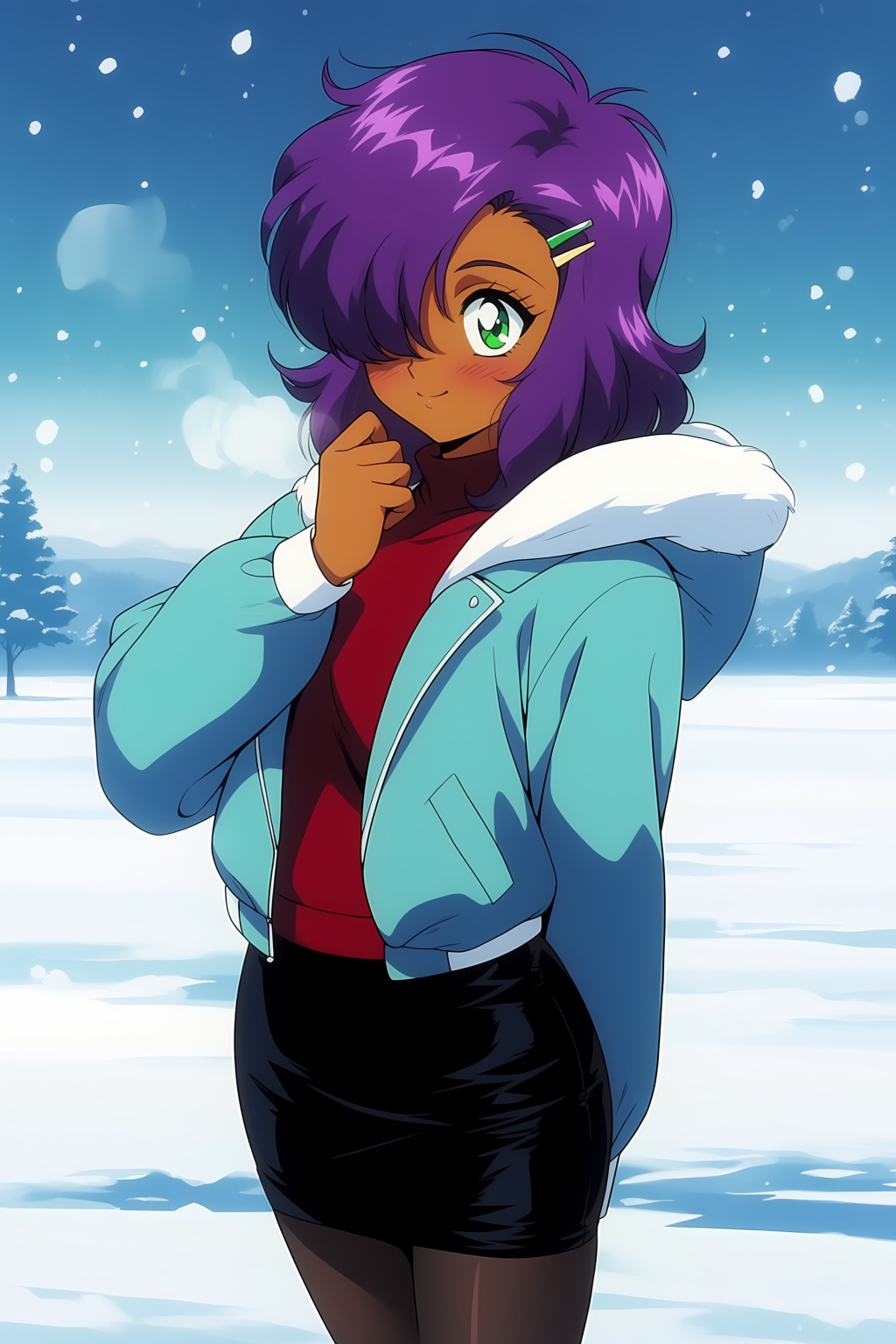 1girl,  blush,  dark-skinned female on Tensor.Art