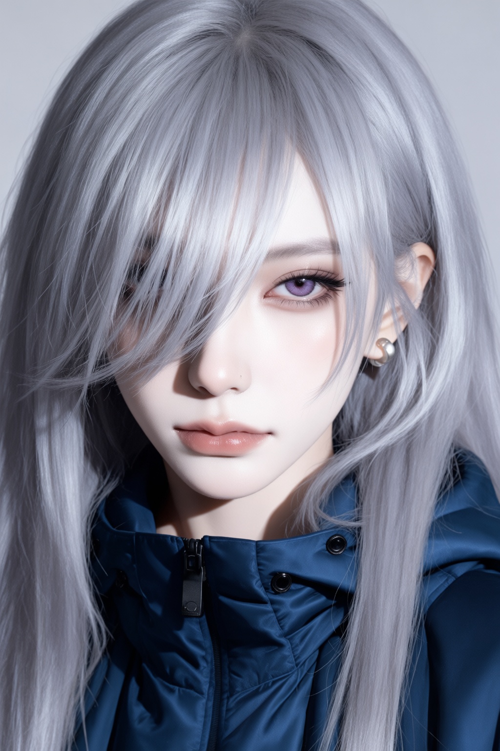 1girl,  aegyo sal,  blue jacket on Tensor.Art