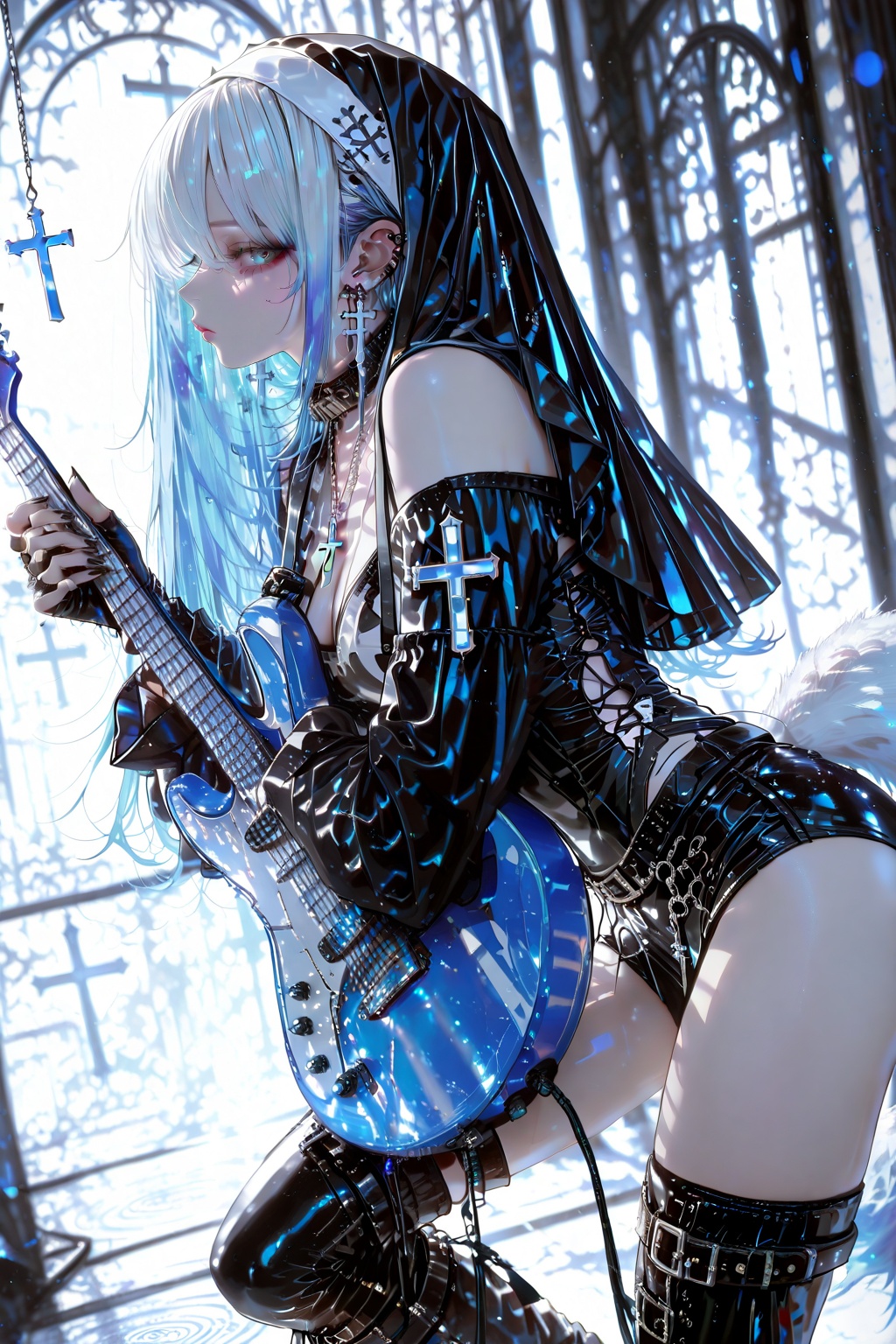 release of a girl's energy,  ripples,  dark fantasy on Tensor.Art