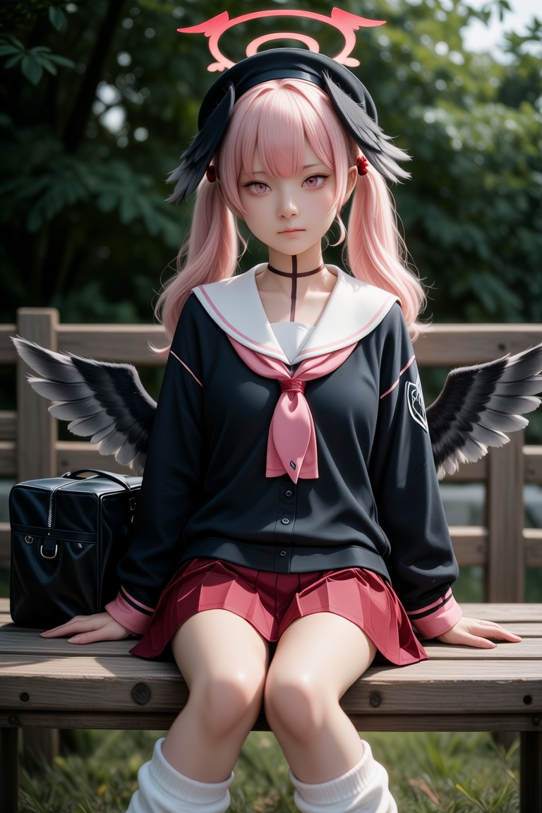 1girl,  koharu \(blue archive\),  pink hair on Tensor.Art