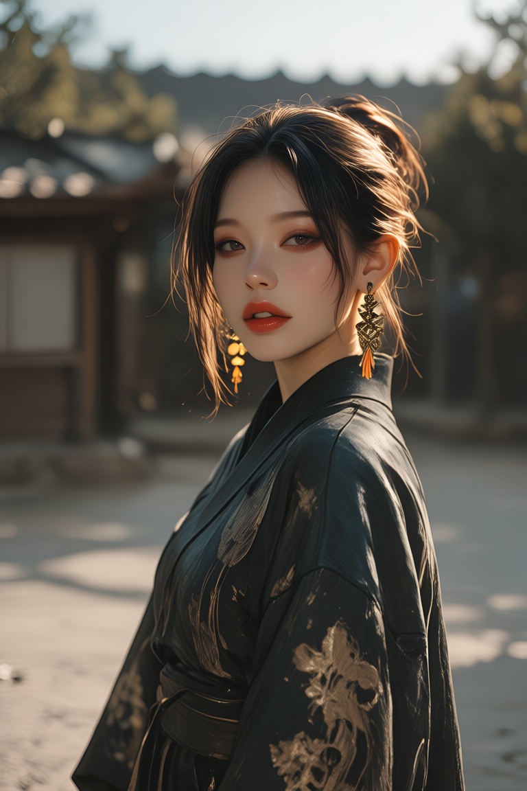 asian girl,  1girl,  earrings on Tensor.Art