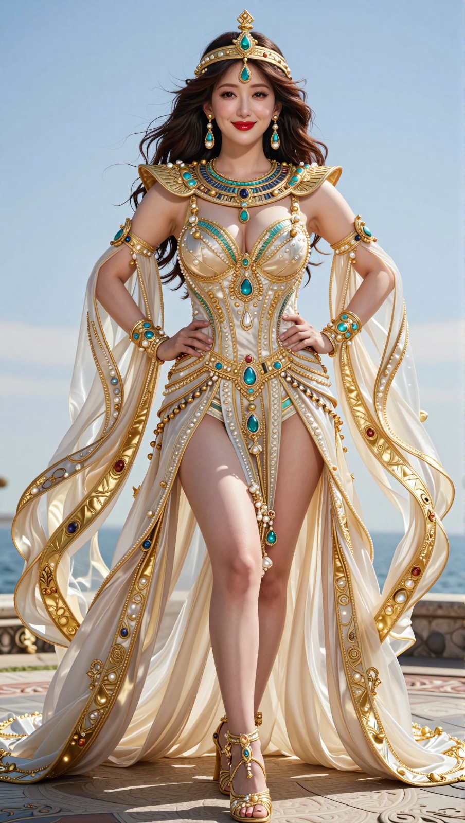 Korean Woman Image Real Photo: 2.0,  Height 185cm,  Hourglass figure with round and voluptuous I-cup breasts on Tensor.Art