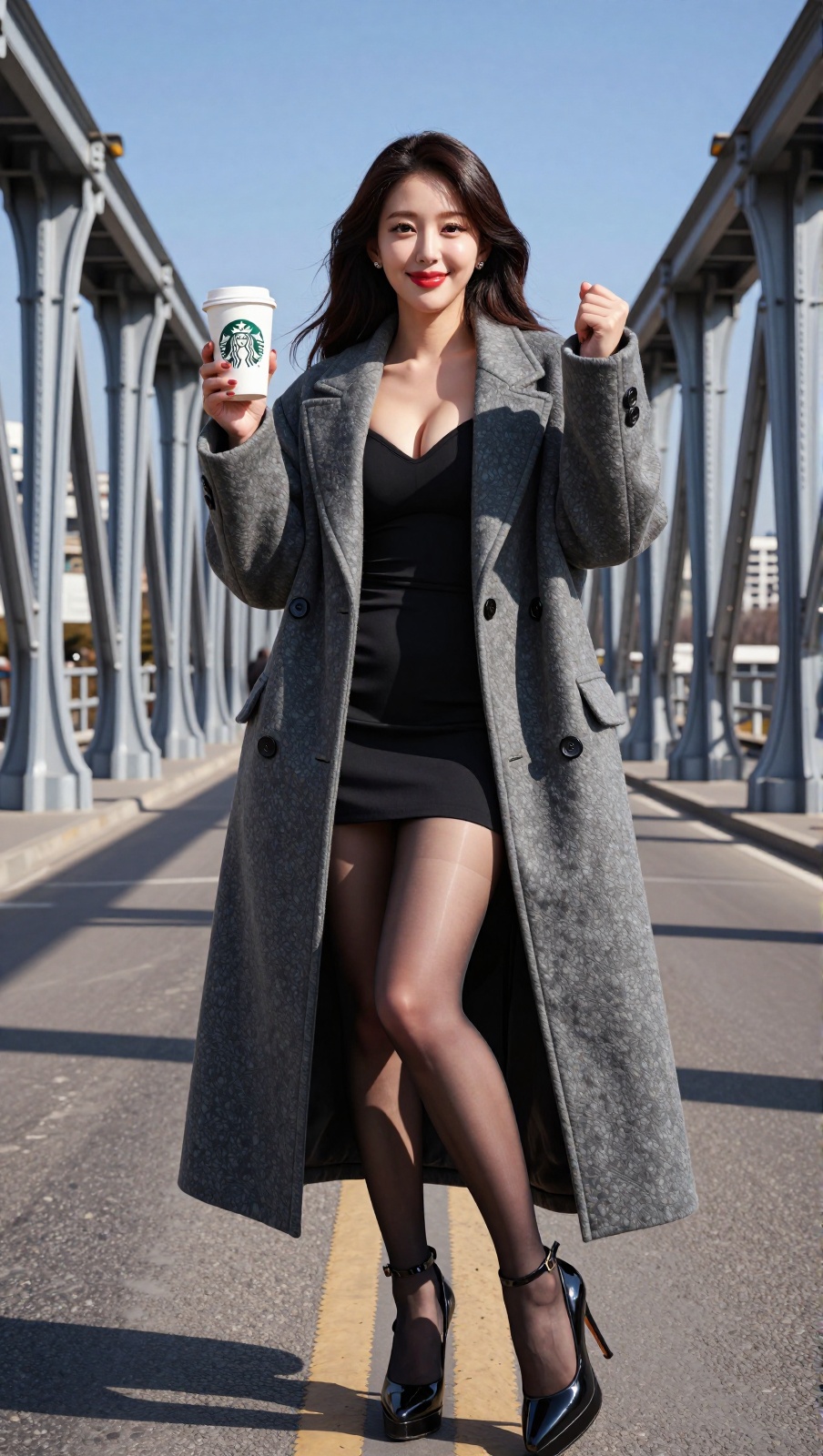 Korean Woman Image Real Photo: 2.0,  Height 185cm,  Hourglass figure with round and voluptuous I-cup breasts on Tensor.Art