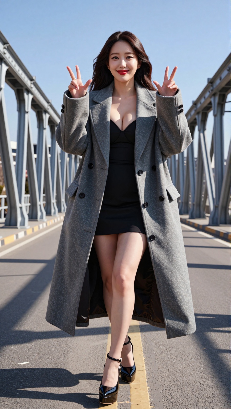 Korean Woman Image Real Photo: 2.0,  Height 185cm,  Hourglass figure with round and voluptuous I-cup breasts on Tensor.Art