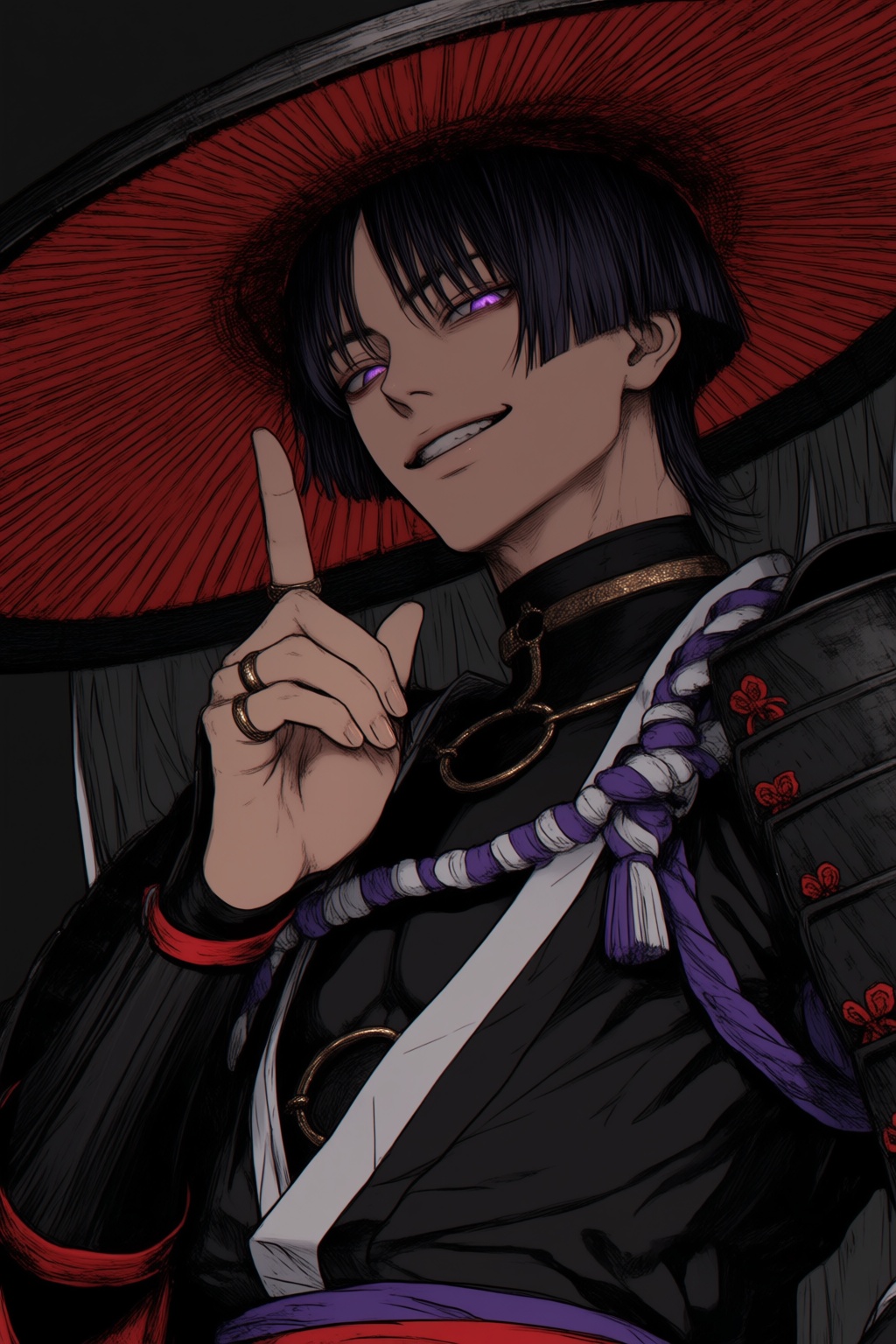 1boy,  black hair,  parted bangs on Tensor.Art