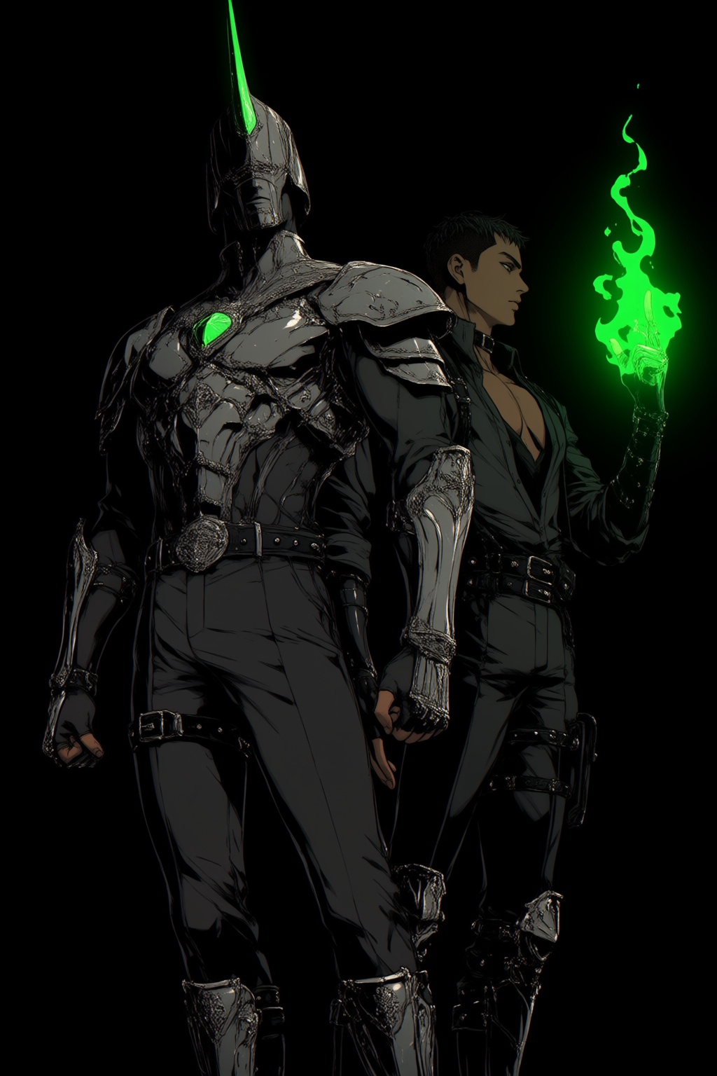 2boys,  black hair,  chest guard on Tensor.Art