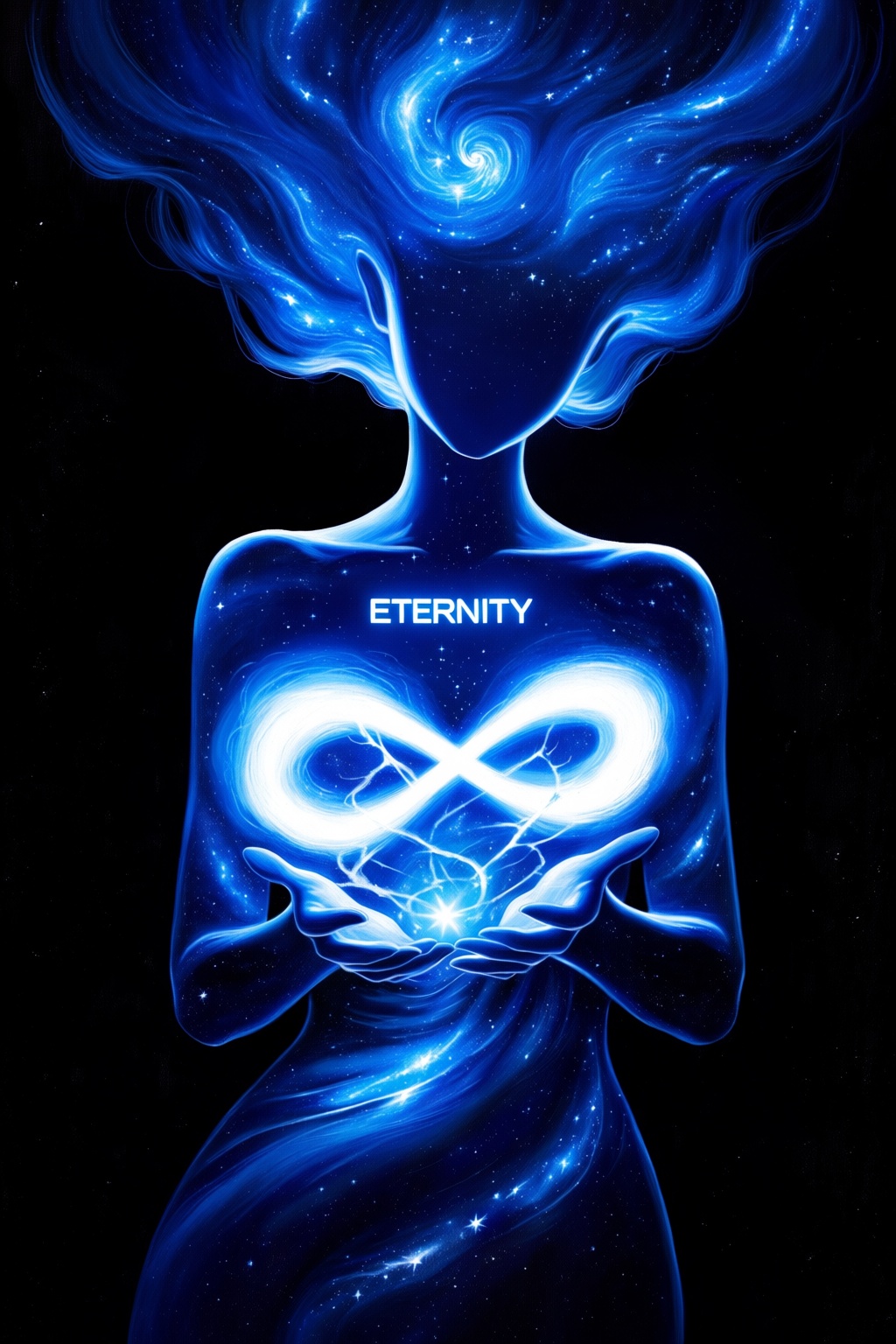 masterpiece,  very aesthetic,  A white glowing text on the top saying "ETERNITY" on Tensor.Art