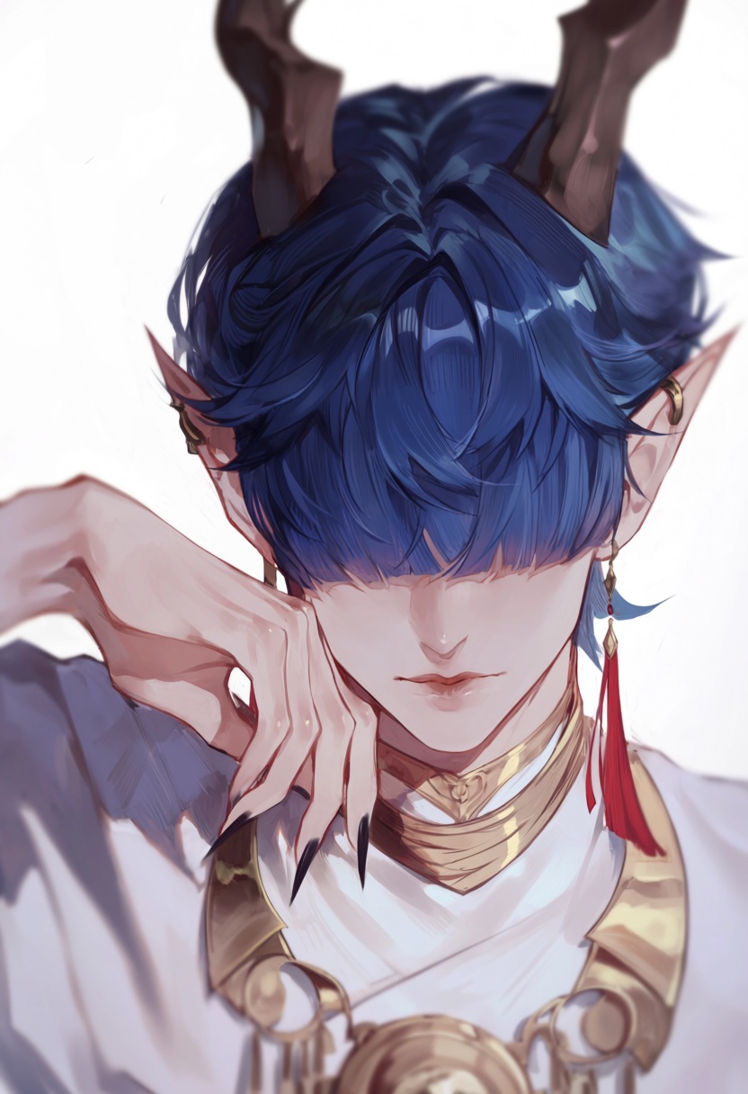 shu8a,  hair_over_eyes,  jewelry on Tensor.Art