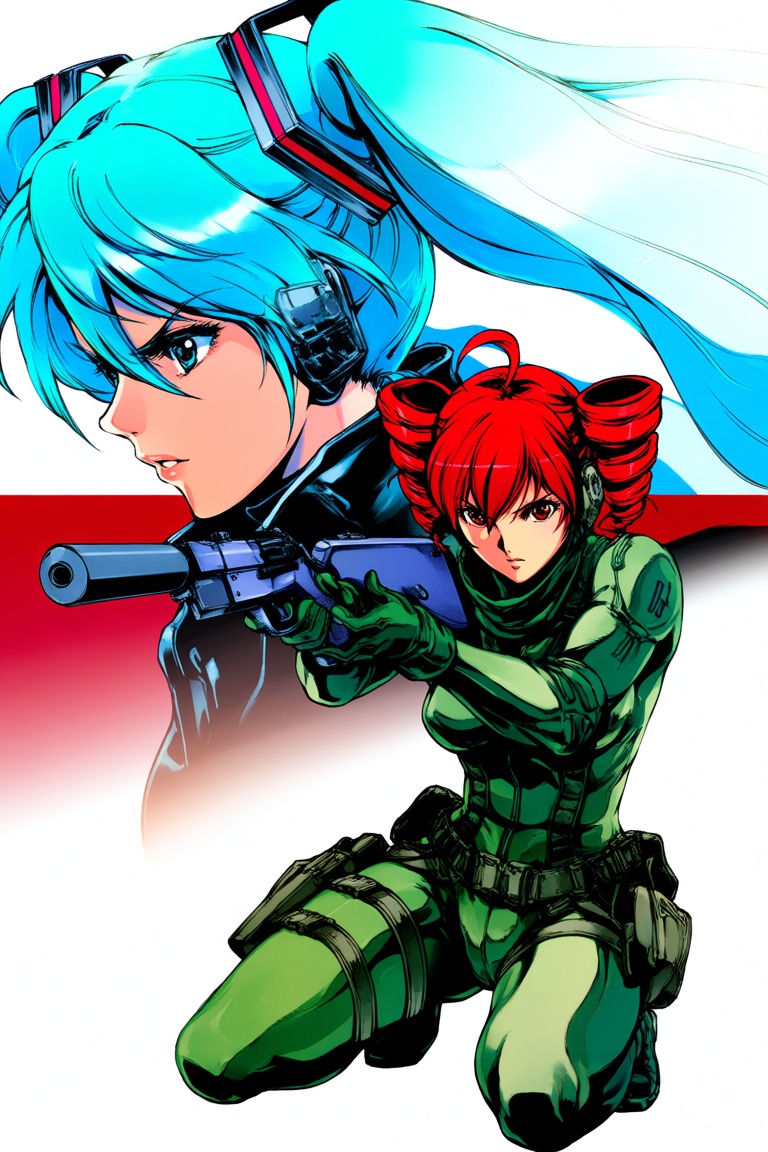 official art,  2girls,  hatsune miku on Tensor.Art