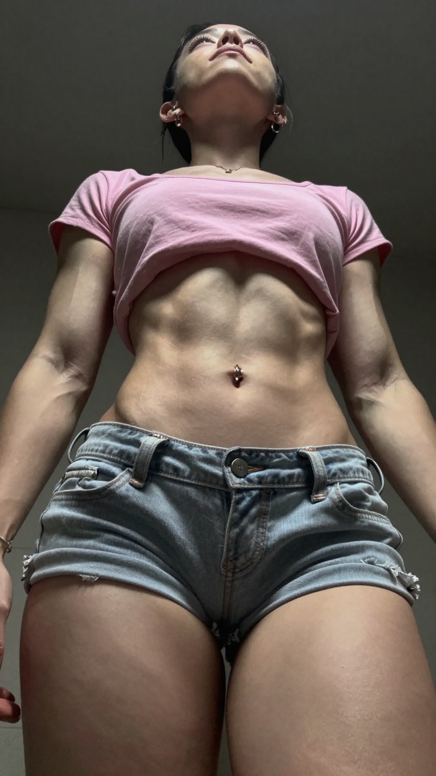 Ground-level upward perspective,  powerful towering presence,  body slightly arched back on Tensor.Art
