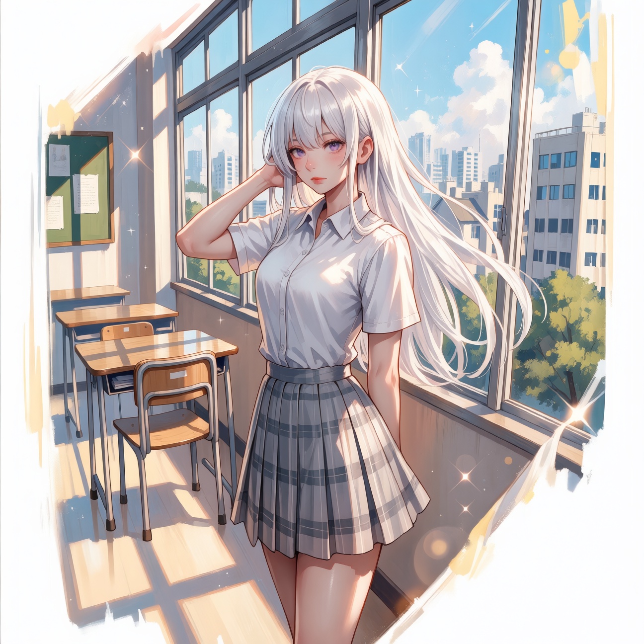 A Japanese shojo manga magazine cover illustration,  composition pastel background with sparkles,  sweet theme throughout....