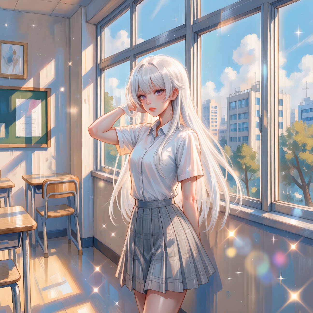 A Japanese shojo manga magazine cover illustration,  composition pastel background with sparkles,  sweet theme throughout....
