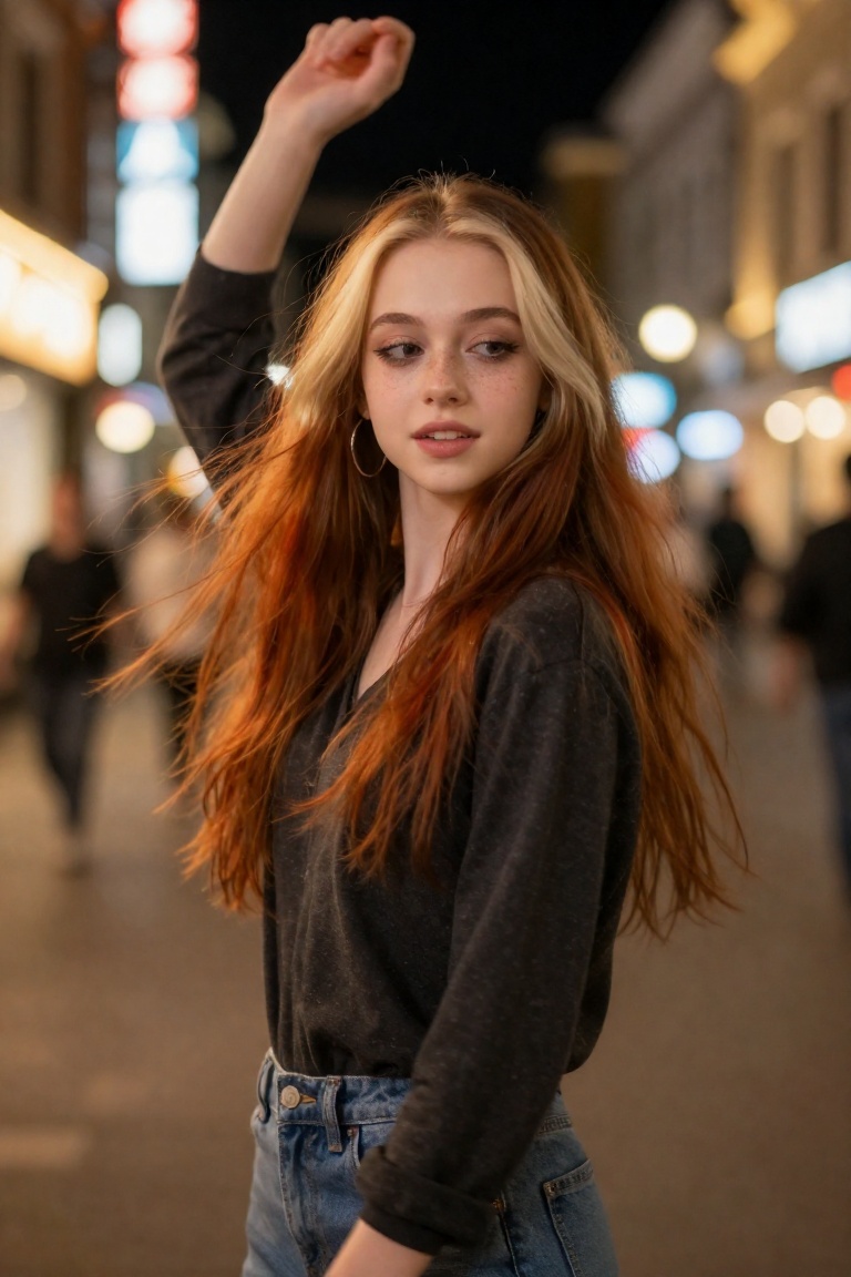 beautiful cute young attractive teenage girl,  City girl,  21 years old on Tensor.Art