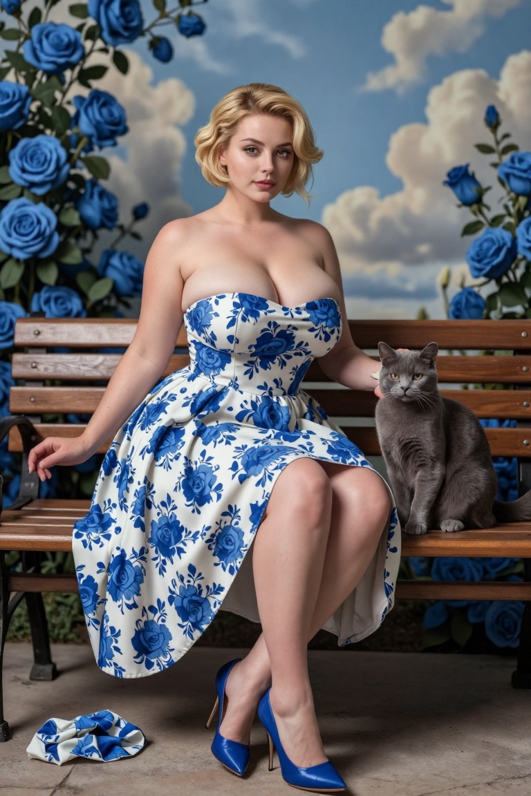 woman with curvy body,  big breasts,  small waist on Tensor.Art