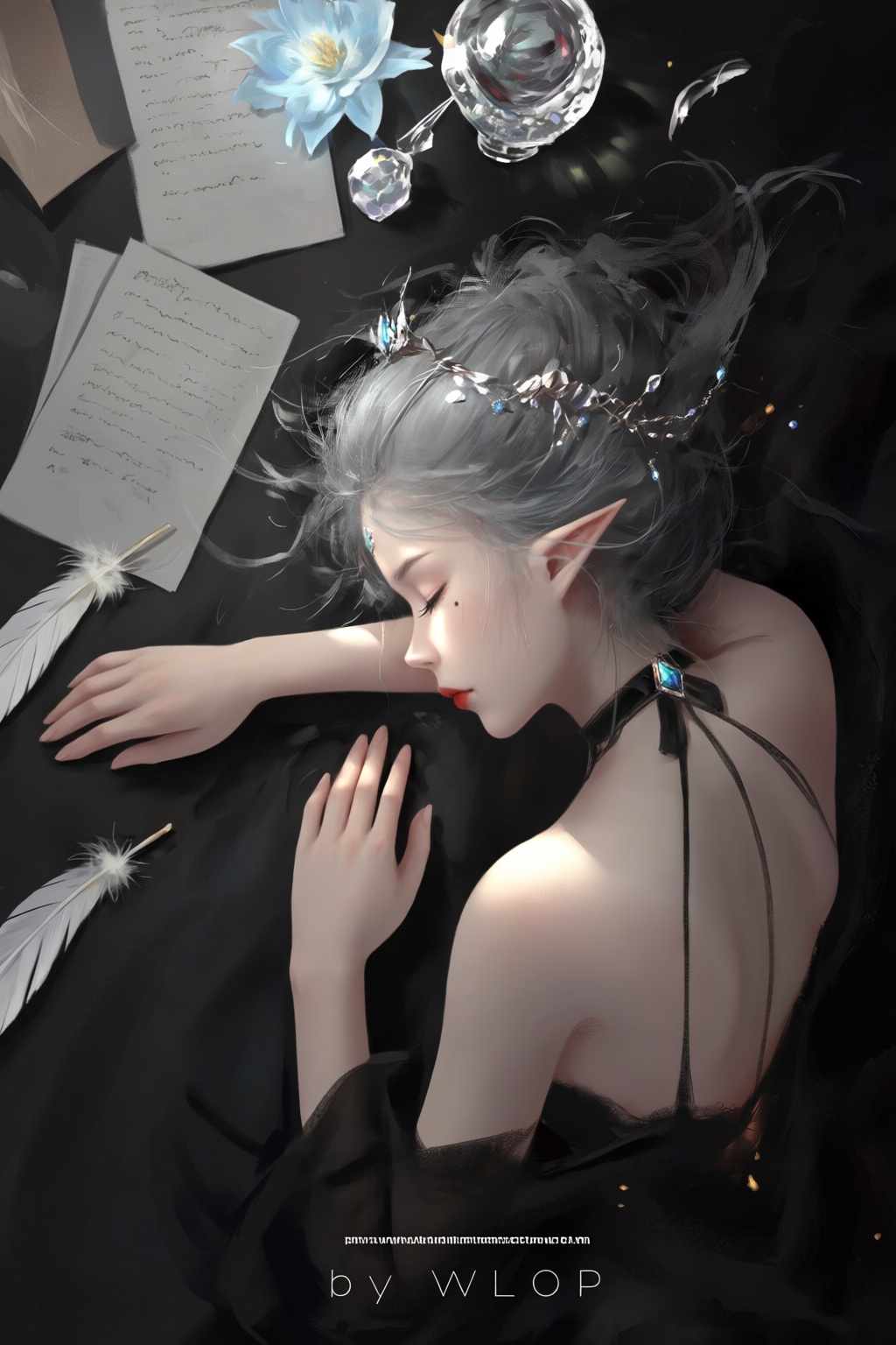 1girl,  pointy ears,  solo by 林可 on Tensor.Art