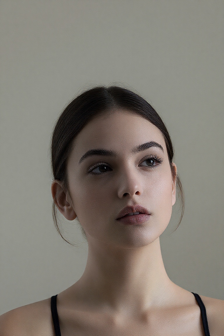 1girl,  face shot,  black top on Tensor.Art