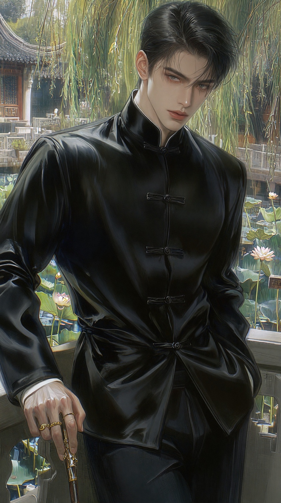 (Highly refined art style) 1male,  solo,  semi realistic young man by Aily on Tensor.Art
