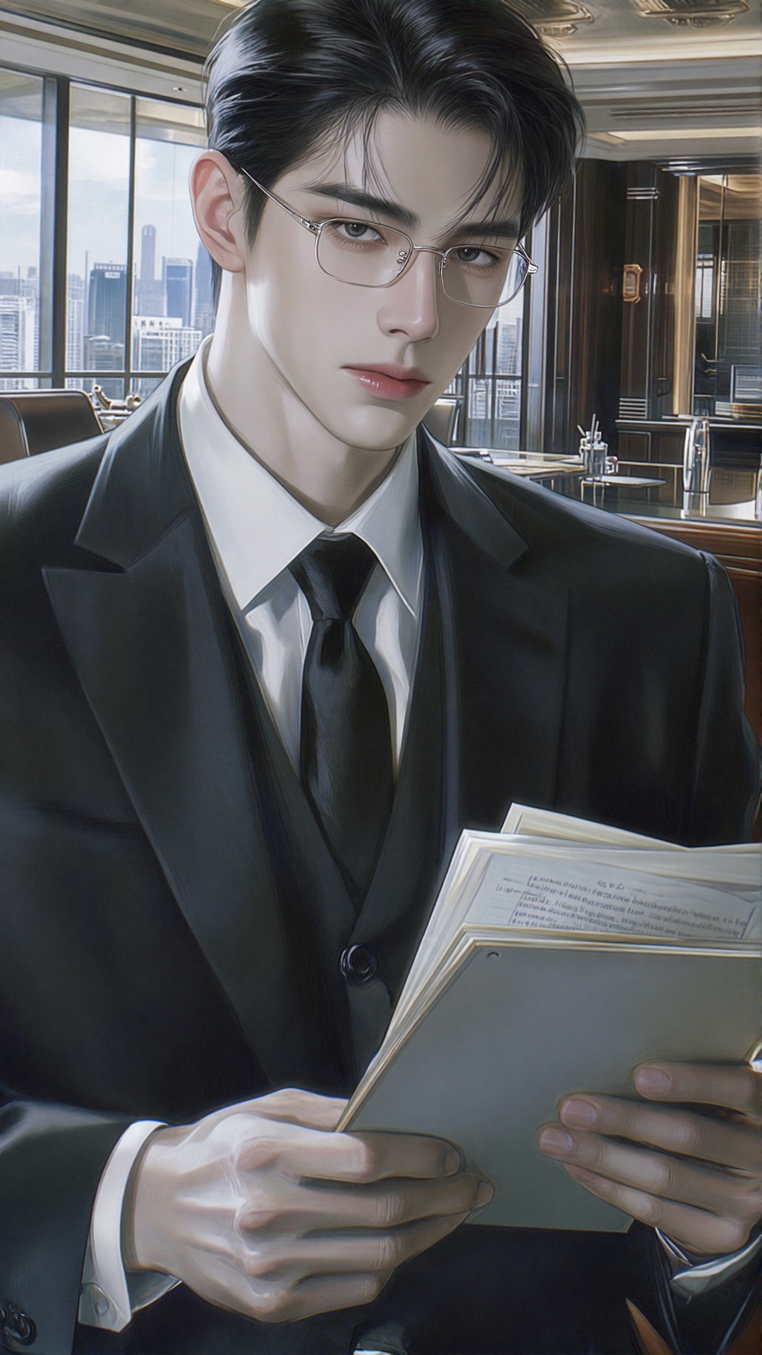 (Highly refined art style) 1male,  solo,  semi realistic young man by Aily on Tensor.Art