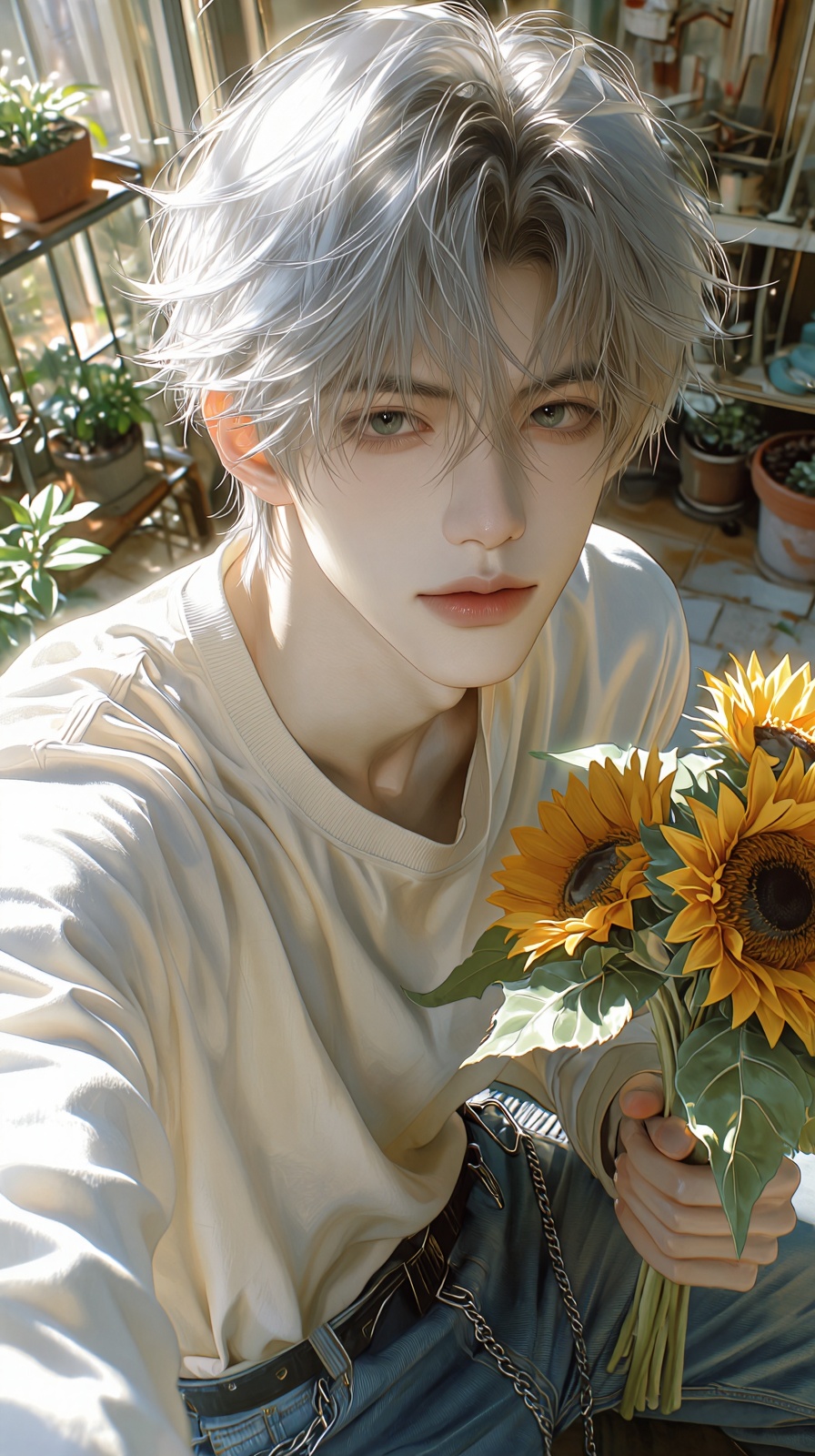 (Highly refined art style) 1male,  solo,  realistic young man on Tensor.Art