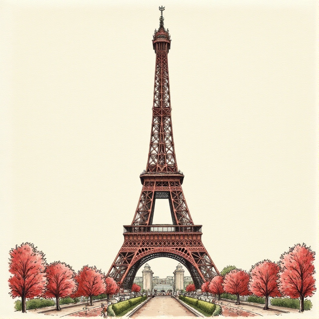 A vintage painting of the Eifel Tower,  strawberry_vintage on Tensor.Art