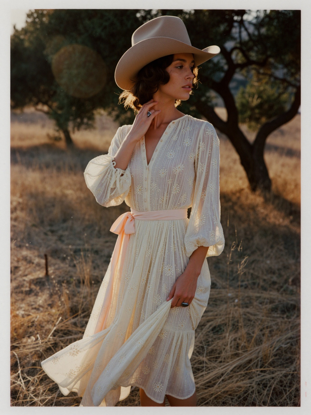 An authentic ******* analogue photograph from 1975-1977,  recreating this exact woman and pose,  a slender 27-year-old boh...